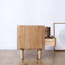 BJLWTQ Legno Solido Giapponese Doppio Colore Comodino White Oak Mobili Camera da Letto Governo di immagazzinaggio Verdi Due Cassetti