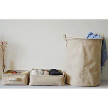 XIXIAO - Scatole portaoggetti in tessuto di iuta, per armadi, cassetti, armadio, cassettiera, grande, 30 x 24 x 10 cm, colore: Grigio chiaro