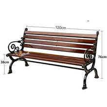 Panchina per terrazza da giardino panchina per parco all'aperto, Struttura anticorrosiva del ghisa di legno solido con la sedia del portico posteriore, Sedia in legno duro resistente alle intemperie