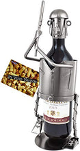 BRUBAKER bottiglia di vino del giocatore di baseball bottiglia supporto Oggetto Decorativo Metallo con biglietto d' auguri per vino regalo