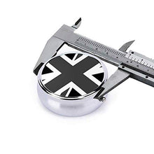 Contenitore rotondo per pillole con bandiera Union Jack in bianco e nero a 3 scomparti in metallo per medicina e vitamine, per viaggi all'aperto