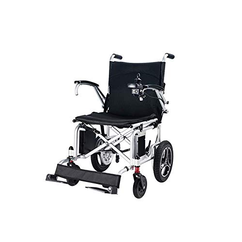 Accessori per la casa Sedia a rotelle elettrica per anziani disabili pieghevole 18 kg (portata 10 km) Joystick a 360 gradi Capacità di peso 100 kg Larghezza sedile 45 cm Le sedie a rotelle motorizz