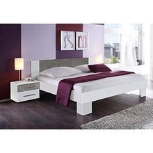 Stella Trading Martina Effetto Moderno Comodino con Due cassetti per Il Vostro Letto, Bianco/Cemento, Nachtkommode