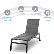 Outsunny Sdraio da Giardino Reclinabile su 5 Livelli Rivestimento Imbottito, Alluminio e Textilene, 72x168x102cm Grigio