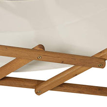 Outsunny Sdraio da Giardino in Legno con Poggiapiedi e Tettuccio, Set 2 Pezzi Bianco Crema