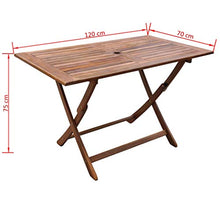 vidaXL Legno di Acacia Tavolo da Esterno Pieghevole Naturale Arredo Giardino
