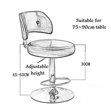 XHCP Sala da Pranzo Confortevole; Sgabello Bar Cucina Colazione 360 ° Sedia da Ufficio Girevole per Pub, Altezza Regolabile, Schienale in Lino Morbido, carico Massimo 120 kg, Camera d