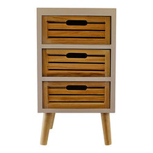 EliteKoopers - Cassettiera a 3 cassetti, colore: Bianco con cassetti in legno naturale con gambe rimovibili.