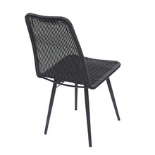 Mendler Set 2 sedie HWC-F90 polyrattan WPC 92x46x43cm - Nero