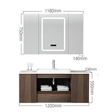 Set di Mobiletti Specchio e Lavabo Smart Bathroom Cabinet Combinazione Semplice Bagno a Muro Vanity Specchio Contatore Mobile Bagno (Color : Brown, Size : 53x120x55cm)