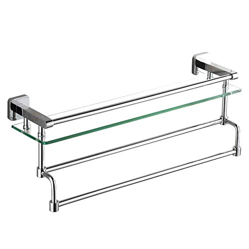 Semplicità Elegante Scaffale a Muro Scaffale Galleggiante Scaffali da Bagno in Legno Scaffale Rettangolo Vetro Temperato Scaffale Cosmetico Appendiabiti Guardrail Salva Spazio - 3 Dimensioni, HJJ,