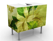 Apalis Design Vanity Green Blossoms 60x55x35cm, Piccolo, 60cm di Larghezza, Regolabile, lavabo, mobiletto da Bagno, Mobile di Base, Bagno, Stretto, Piatto