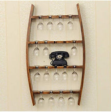 Elegante Portabottiglie da Vino Sottosopra Portabottiglie in Legno Massello Appeso Portabottiglie da Vino per Uso Domestico Soggiorno Portabicchieri Alto Creativo, HJJ