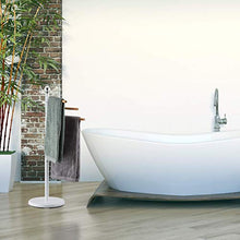 Relaxdays Porta Asciugamani da Terra a 3 Bracci Mobili, Girevoli a 360°, Piantana da Bagno HxLxP 95 x 53 x 29 cm, Bianco