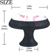 Fiore rosa che sboccia rosa dell'acquerello Pomelli per Porta Set di 4 Pomelli per Mobili Manopole per Cassetti Cucina Armadio Vetro