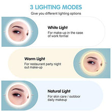 alvorog Specchio Trucco da Tavolo con 72 Luci LED 3 Colori e ingrandimento 1X / 5X, 360° Rotazione Libera 2000mAh Batteria ai Polimeri di Litio,Specchio Comico Bifacciale Stile Retrò in Bagno