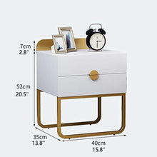 Ya-Ya Comodino Moderna di Ferro d'oro Comodino 2 cassetti ripiano Tavolino Mobili for la casa Creativo Comodino Cabinet Comodini Letto (Color : White)