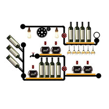 MoDi Wine Rack Retro Style Industriale Tubo di Acqua a Parete Vino Rack