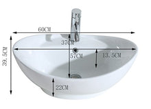 ERIDANUS Serie Lottie , Lavabo di Ceramica Bianco Lusso Lavandino Lavello Lavamano Lavabo da Appoggio Tondo Ovale Bacinella Lavandino Lavello per Bagno Casa Bidet Lavabo