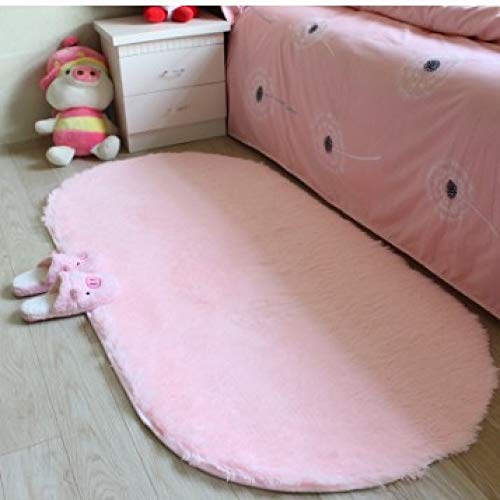 LZYMLG Spessa Peluche Tappeto Camera da Letto Soggiorno Ingresso Pad Cucina Bagno Tappetino Antiscivolo Bagno Assorbente Tappetino Rosa Chiaro 60 * 90 cm