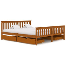 SKM Giroletto con 4 Cassetti Marrone Miele Legno di Pino 180x200 cm (47.25kg)