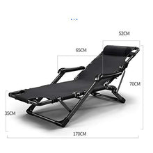 GJX Sedie a Sdraio Reclining Sdraio da Spiaggia Sedia con Cuscini Imbottiti e poggiapiedi for Il Giardino Esterno di Campeggio all'aperto Spiaggia Design (Color : Black)