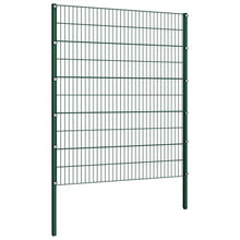 Panneau de clôture avec poteaux Fer 1,7 x 2 m Vert
