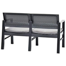 Festnight Panchina da Esterni, Panche da Giardino 2 Posti, Panchina Panca da Giardino con Cuscini Plastica Antracite 120 cm
