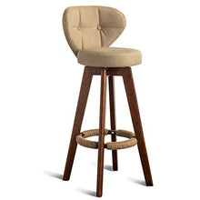 TRGCJGH Sgabello da Bar Sedia Poggiapiedi con Schienale PU Sedile Girevole Sedie da Pranzo per Cucina | Pub | Sgabelli da Bar con Gambe in Legno Max. Portata 150 kg,4-53CM
