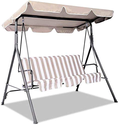 XLBHSH Baldacchino di Ricamo per Oscillazione Sedile 2 e 3 posti Dimensioni Amaca Cover Top Giardino all'aperto,Beige,190x132cm
