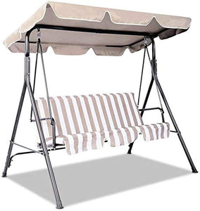 XLBHSH Baldacchino di Ricamo per Oscillazione Sedile 2 e 3 posti Dimensioni Amaca Cover Top Giardino all'aperto,Beige,190x132cm