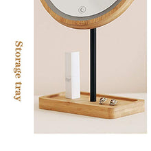 Makeup mirror Specchio per Il Trucco Specchio per Il Trucco in Legno con Luce Diurna a LED con Lampada Specchio da Trucco da Tavolo per Desktop Specchio da Trucco Portatile USB Ricaricabile