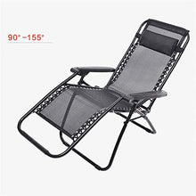 Sywlwxkq 2 Pezzi Lettini Prendisole Reclinabili Zero Gravity Patio Sedia a Sdraio Sedia da Giardino reclinabile Sedia Pieghevole per Esterni Sedia Portatile Prato Spiaggia Campeggio Nero