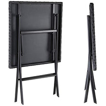 CASARIA Tavolino Pieghevole in Poly Rattan da Balcone Richiudibile 63x63x73 cm Tavolo da Giardino Nero