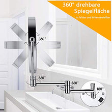 Specchio da trucco illuminato, montaggio a parete, ingrandimento 10x, specchio cosmetico e USB ricaricabile, touch screen a doppio lato, dimmerabile, illuminazione a LED, fissaggio senza fori