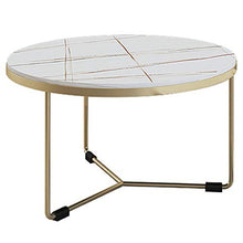 ZHIWUJIA Tavolino da caffè Treppiedi Piano del Tavolo in Ardesia Tavolo Rotondo in Metallo Tavolo da Giardino per Balcone/Soggiorno/Ufficio 45 x 45 x 37 cm / 17,7 x 17,7 x 14,6 Pollici
