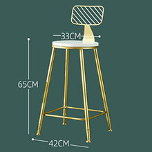 CMX-Barhocker Sgabelli da Bar, sgabelli da Bar in Metallo con Schienale e poggiapiedi Mobili da Bar per la casa (Bianco, Altezza Seduta 45/65/75 cm)