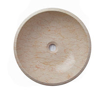 Yuchengstone - Lavabo grande in marmo pregiato, colore: beige chiaro con venature in colore rosa, pezzo unico, diametro 42,5 x 12,9 cm, peso: circa 12 kg