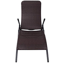 SKM Sedia a Sdraio Pieghevole in Polyrattan Marrone