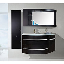 Bagno Italia mobile bagno 120+35 cm bianco o nero con colonna in omaggio specchiera con mensole lavabo cristallo miscelatore incluso I