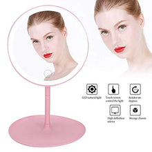 Specchio cosmetico regolabile, specchio per trucco da tavolo con ricarica USB con luce a LED e base di archiviazione per il viaggio in bagno da tavolo