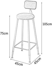 Posto a sedere Sgabello Alto velluto imbottito Bar Sgabello con gambe d'oro ferro Cucina Colazione Dining Chair poggiapiedi contatore Altezza sgabello, Altezza seduta 75cm, Carico massimo 150 kg sgabe
