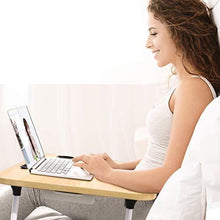 BOPUROY Tavolo Laptop, Tavolo per Notebook, Pieghevole Tavolo per Computer Portatile, Supporto PC Portatile con Gambe Pieghevoli per Divano, con Fessura per Tazza, per Lletto/Divano/Pavimento - Arredi Casa