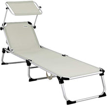 Casaria Lettino Prendisole Malta in Alluminio 210cm 150kg con Tetto Parasole Sdraio da Spiaggia Lettino da Giardino in Tanti Colori