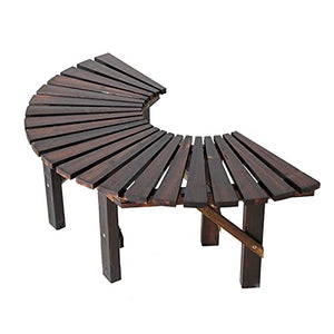 Creative LDF Panca da Giardino in Legno Panchina Ad Albero, Panca da Esterno Semicircolare da 120 Cm Panchine da Giardino in Legno Duro Decorazione di Mobili da Giardino in Legno Anticorrosivo