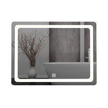 AYYEBO Specchio Rettangolare Parete per Bagno con Luci LED Impermeabili Interruttore Tattile Dimmerabile per Bagni Ingresso (Size : 70x90cm)