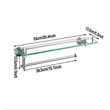 DNSJB mensole da bagno in Vetro, 304 Parete in Acciaio Inox Bagno Rack di stoccaggio in Vetro Cosmetici Telaio a Specchio monostrato Cornice Anteriore per Bagno mensola da Bagno in Vetro