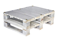 Tavolo Tavolino in Pallet per Salotto Esterno Giardino -Made in Italy- Bianco Shabby Chic, 80x60x30