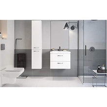 Lara - Mobile da bagno con 2 cassetti, colore: grigio lucido