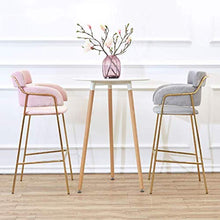 FLYTYSD Sgabelli Bar Sedia Poggiapiedi Sgabello Alto Sedie Pranzo Come Sgabello Sedile Capitonné Tessuto Velluto Gambe Metallo Dorato per Cucina, Pub, Sgabello Colazione, Altezza Seduta 75 Cm,Grigio
